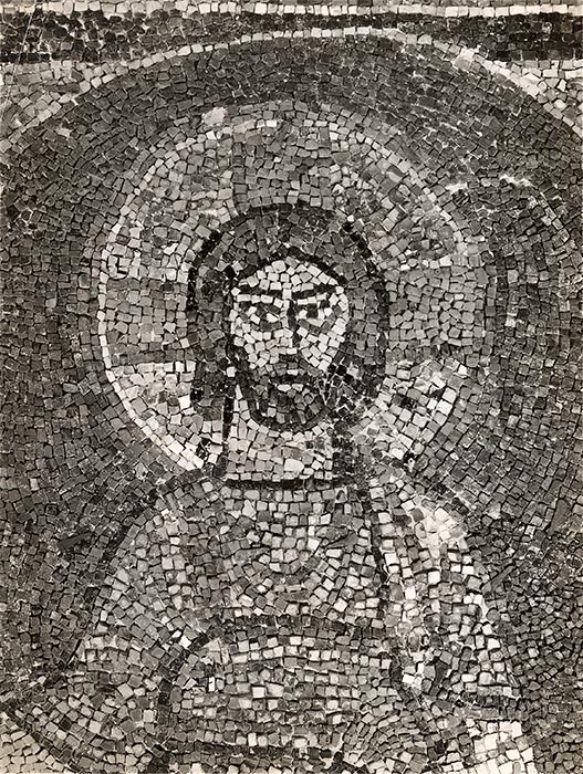 Zigrossi, Giuseppe — Anonimo romano sec. IX - S. Maria in Domnica, mosaico dell'arco trionfale: Cristo — particolare